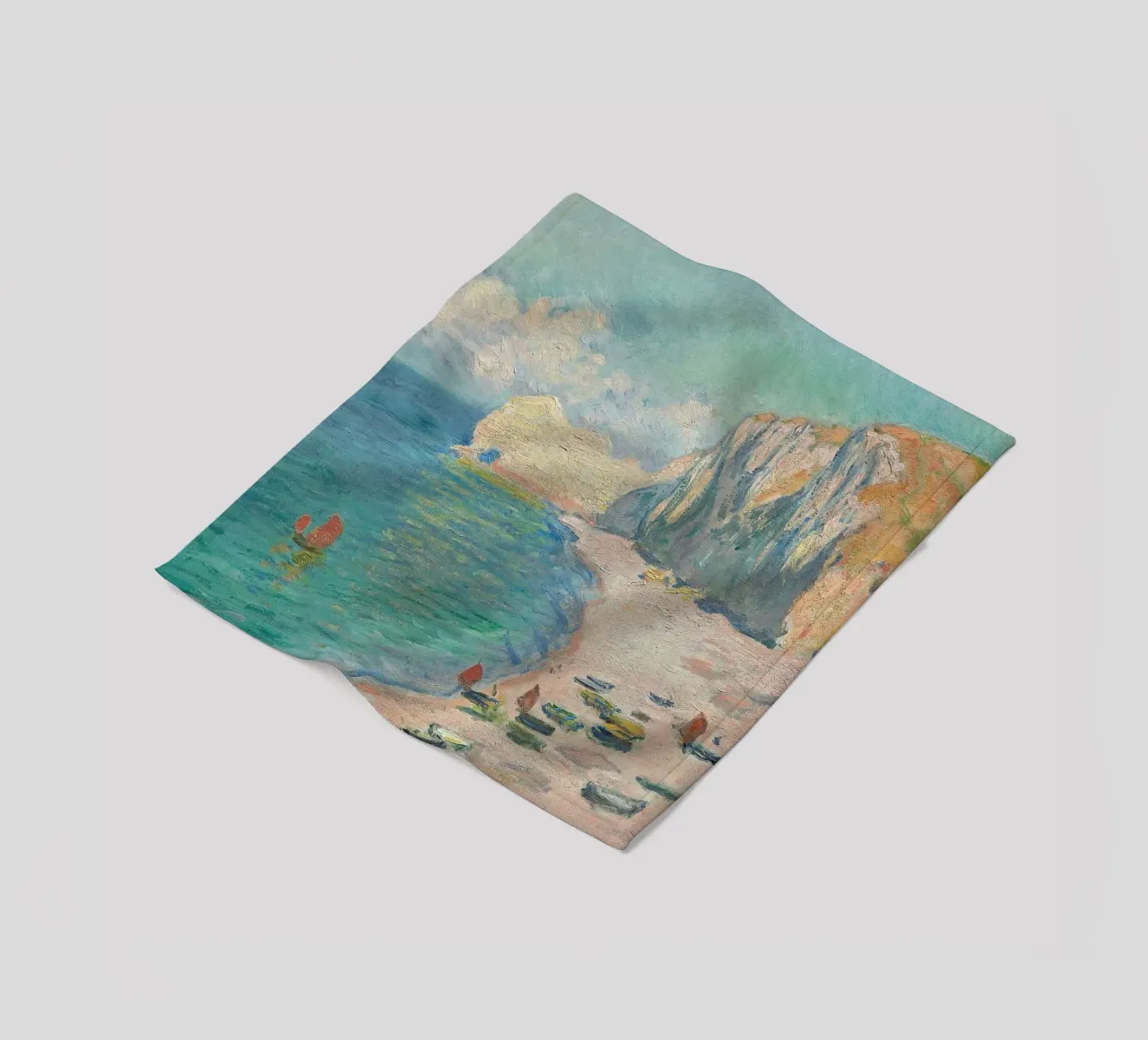 Claude Monet - Beach coperta in pile da Trending Art Company