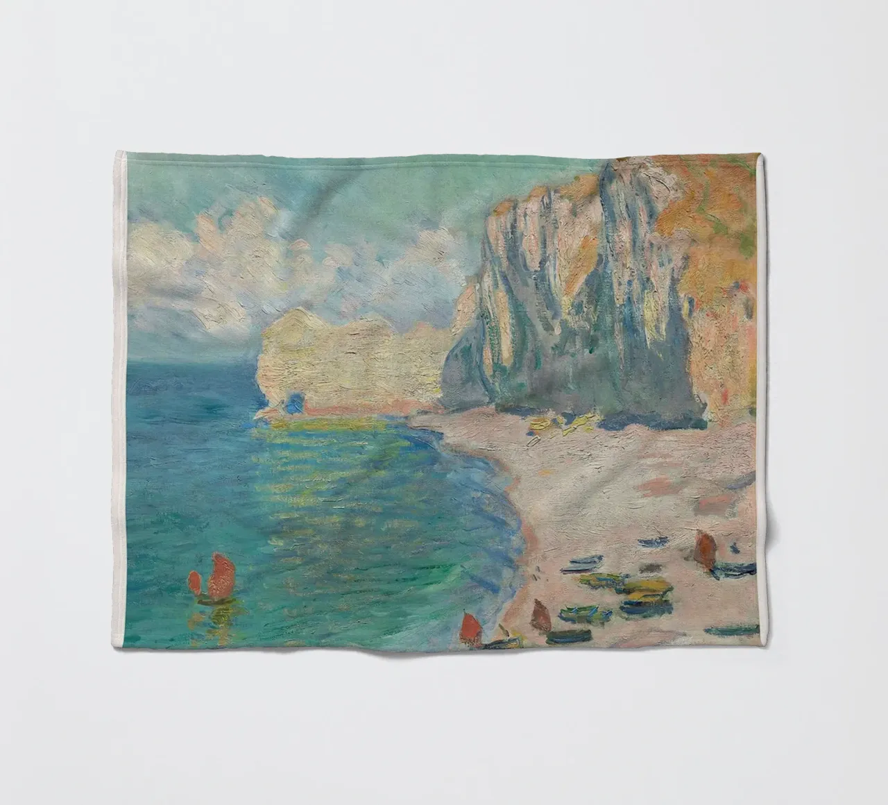 Claude Monet - Beach coperta in pile da Trending Art Company