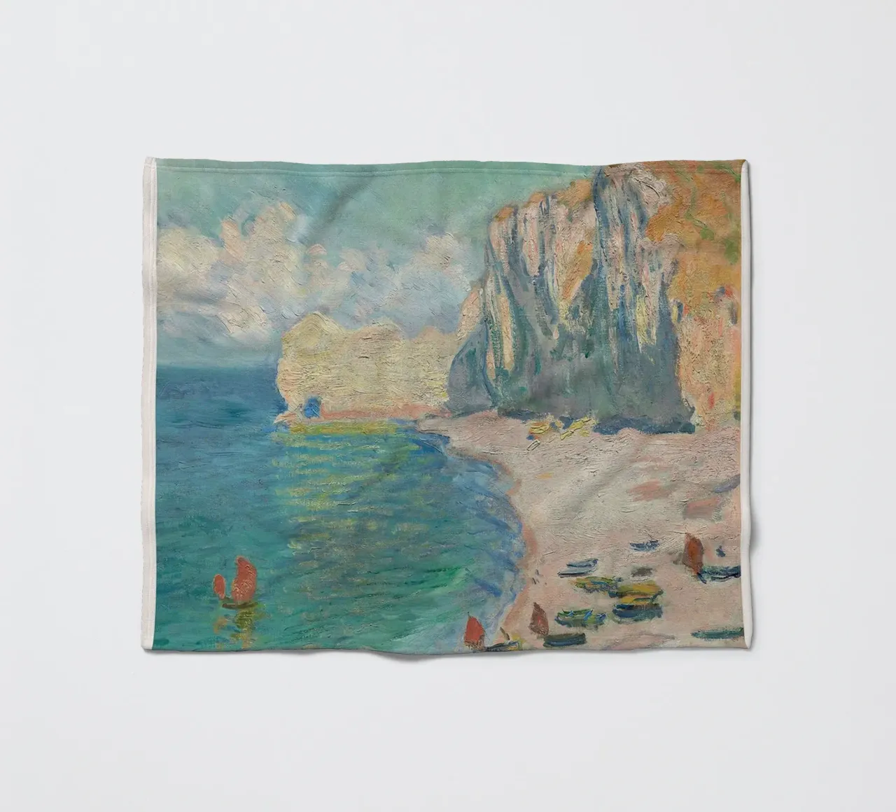 Claude Monet - Beach coperta in pile da Trending Art Company