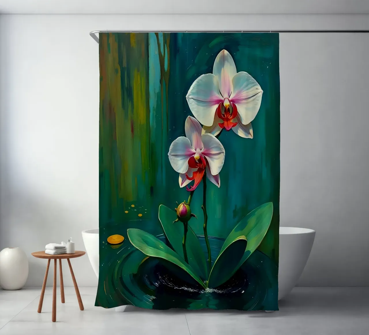 Stile_orchidea_B_5 tenda da doccia da Farb- und Blütenzauber by LK