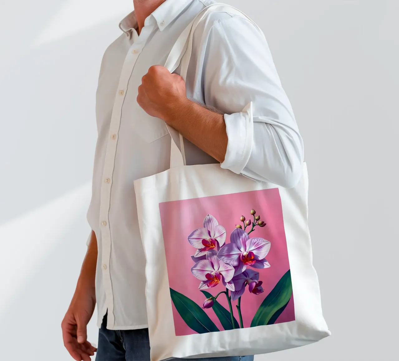 Stile_orchidea_C_1 borsa in juta da Farb- und Blütenzauber by LK