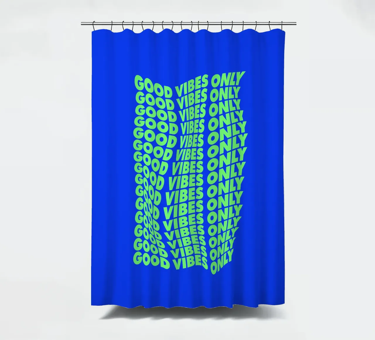 Good Vibes Only Modern Decorative Uplifting Typography Print cortina de baño de THE MOTIVATED TYPE