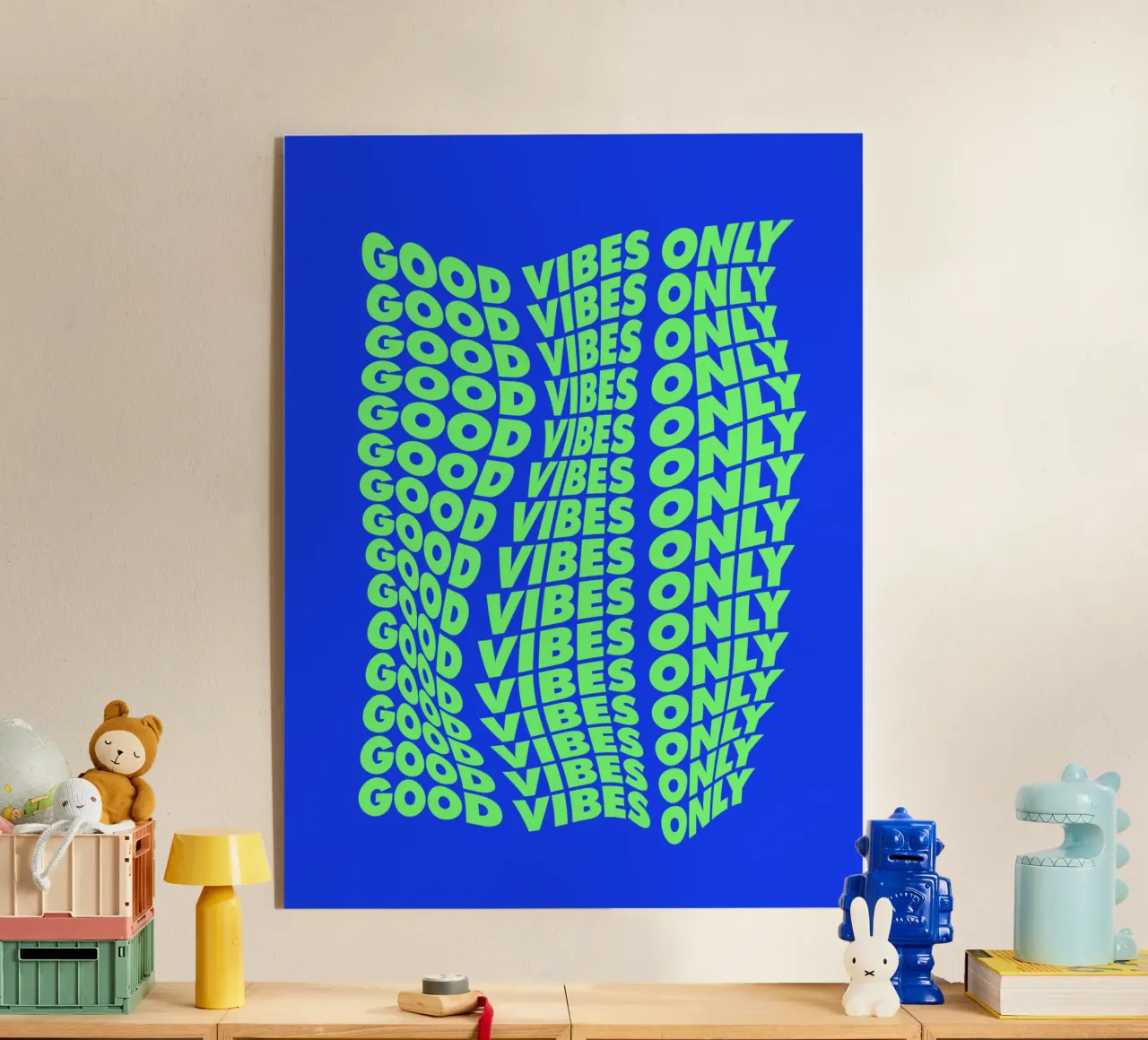 Good Vibes Only Modern Decorative Uplifting Typography Print metacrilato de THE MOTIVATED TYPE