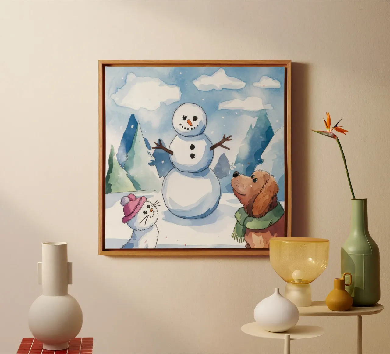Snowland Magie Reünie canvas met Baklijst van Timeless Huse