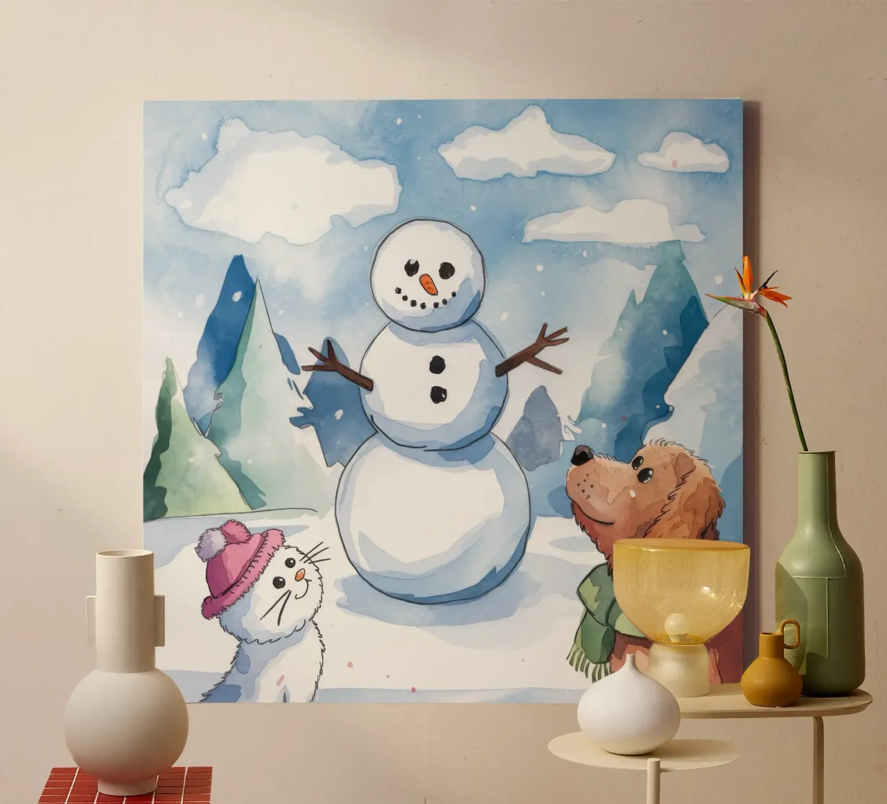 Snowland Magie Reünie canvas met Baklijst van Timeless Huse