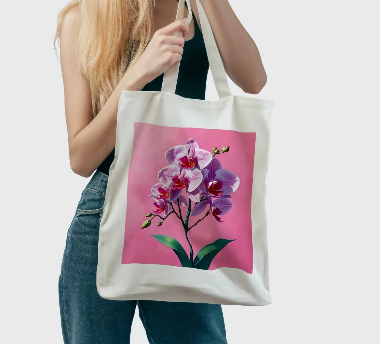 Stile_orchidea_C_2 borsa in juta da Farb- und Blütenzauber by LK