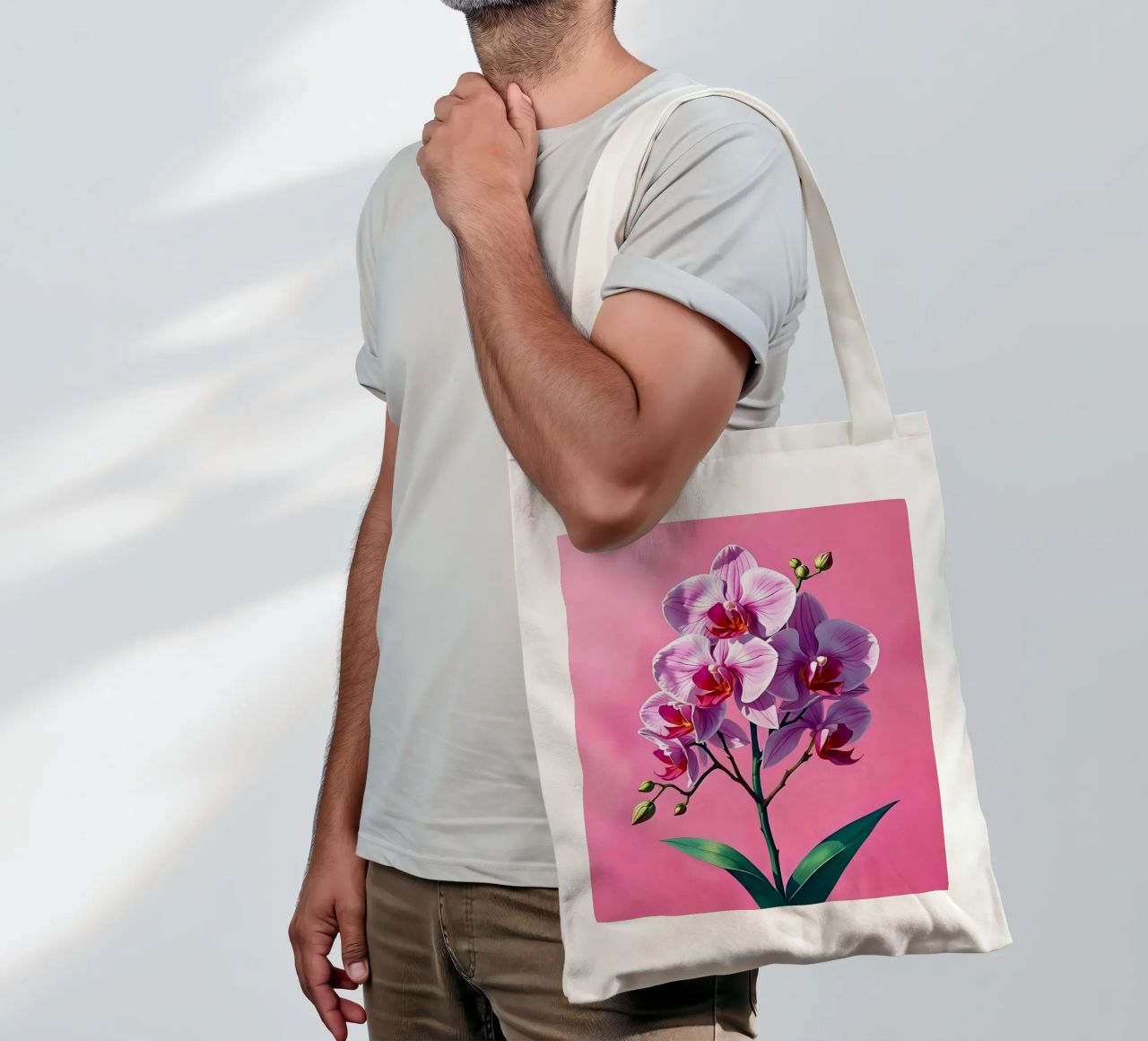 Stile_orchidea_C_2 borsa in juta da Farb- und Blütenzauber by LK