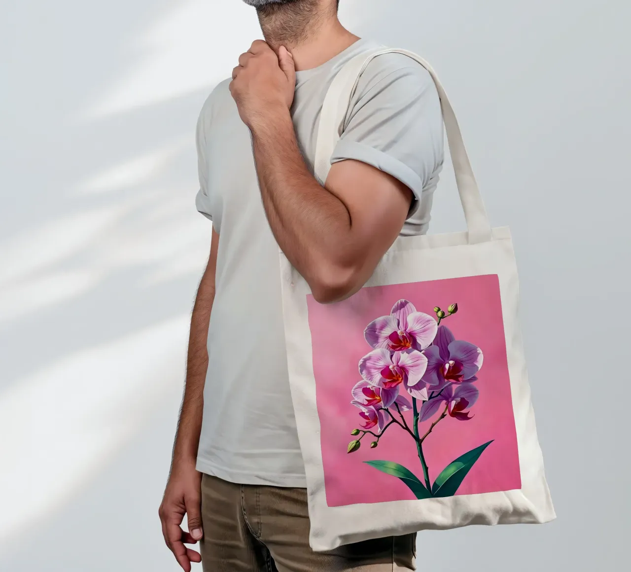 Stile_orchidea_C_2 borsa in juta da Farb- und Blütenzauber by LK