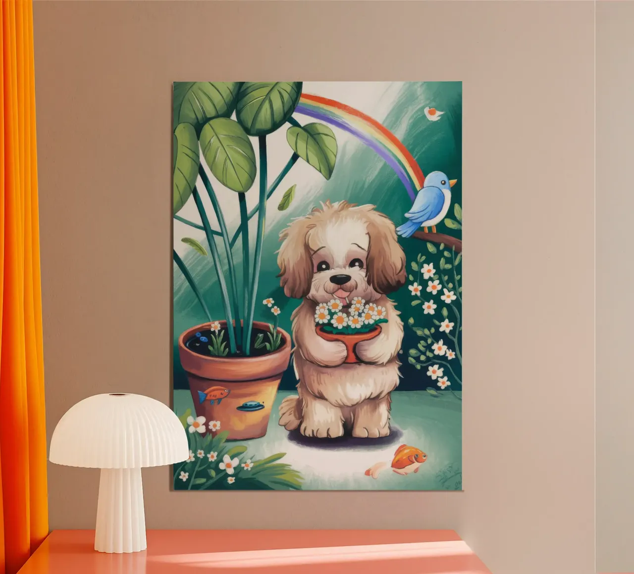 Il giardino della gioia poster con telaio in alluminio da Timeless Huse