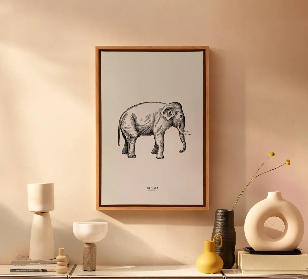 Elephant tela con Cornice a cassetta da Flora & Fauna
