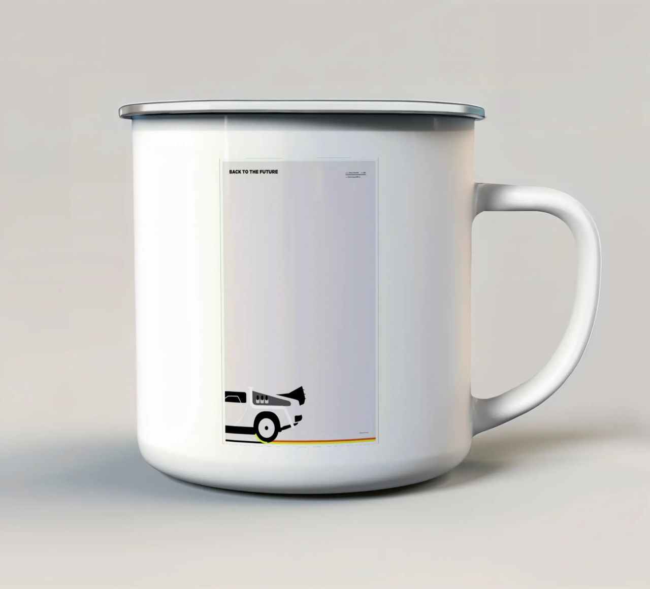 back to the future tazza in smalto da Marcin Plonka
