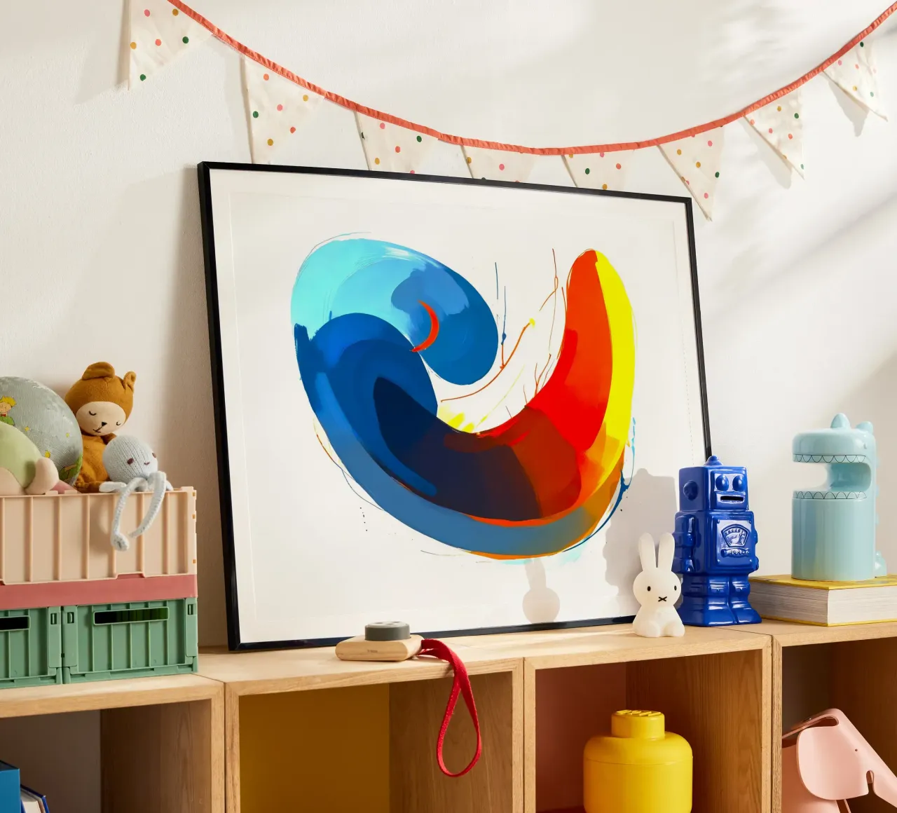Abstract1108 poster con telaio in alluminio da WALLART-Peter Lorenz