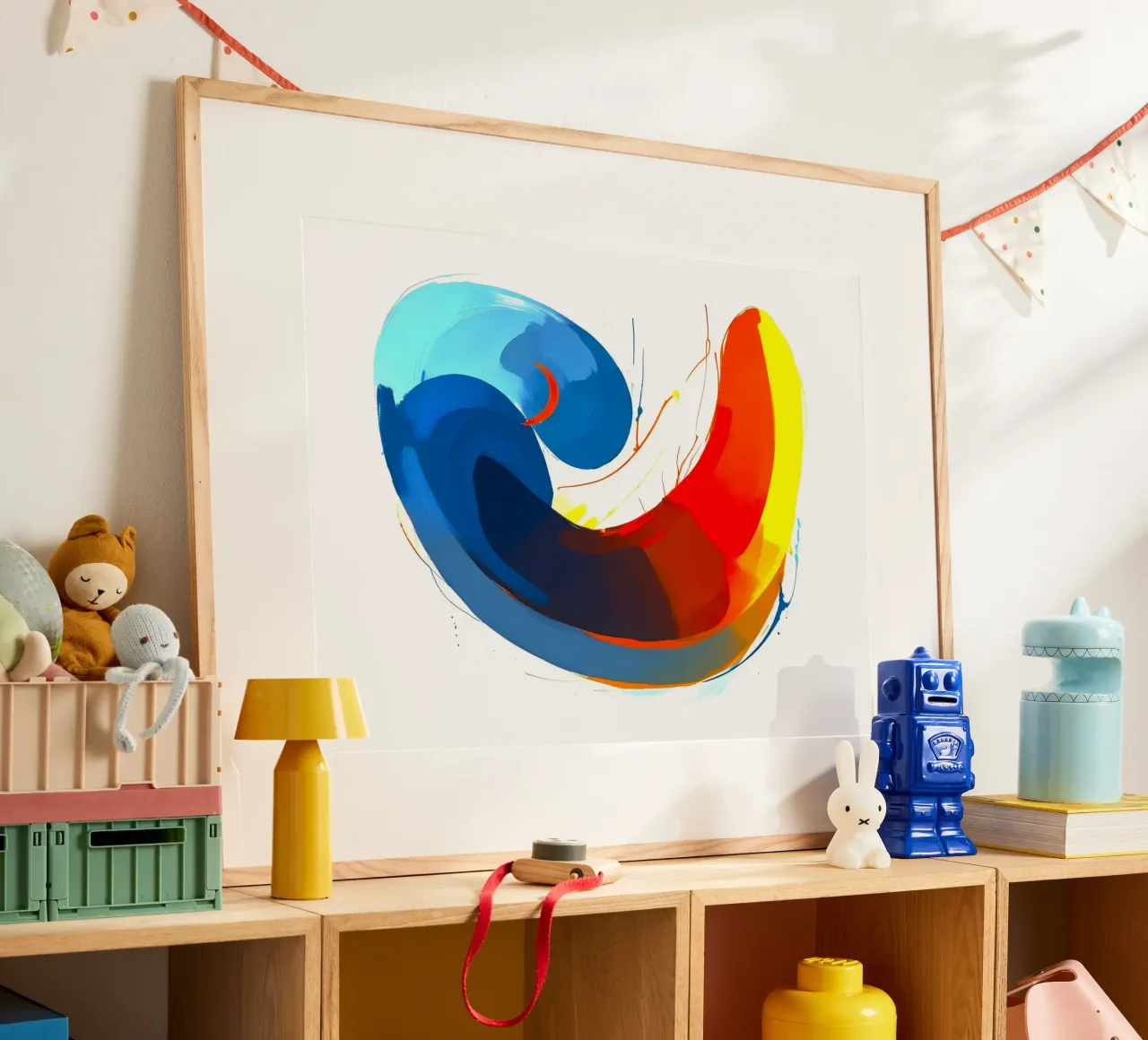 Abstract1108 poster con telaio in alluminio da WALLART-Peter Lorenz