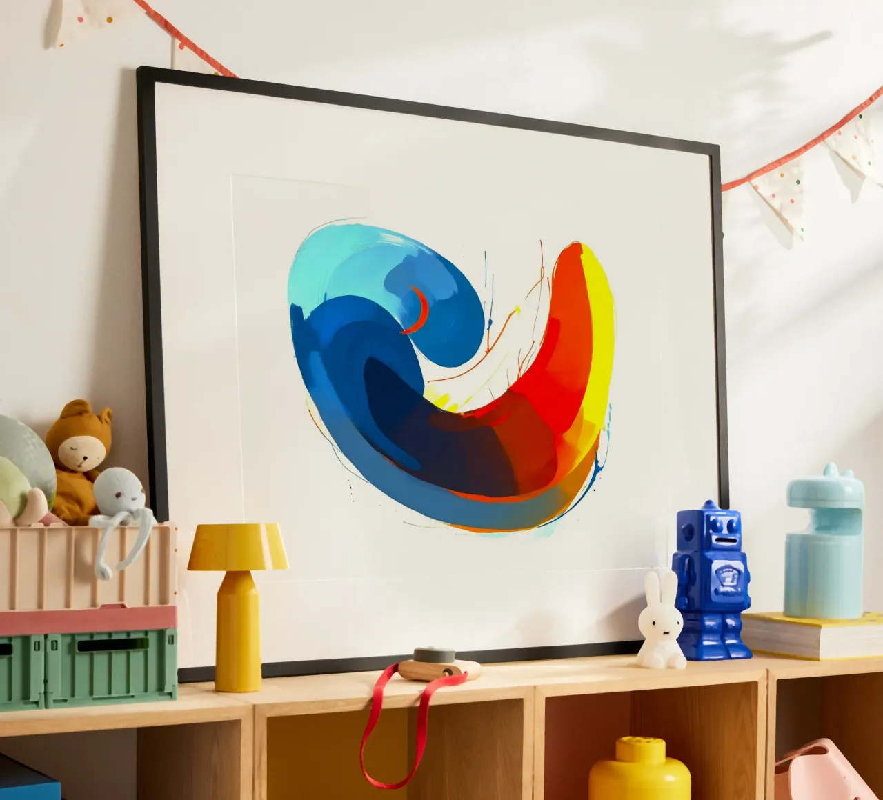 Abstract1108 poster con telaio in alluminio da WALLART-Peter Lorenz