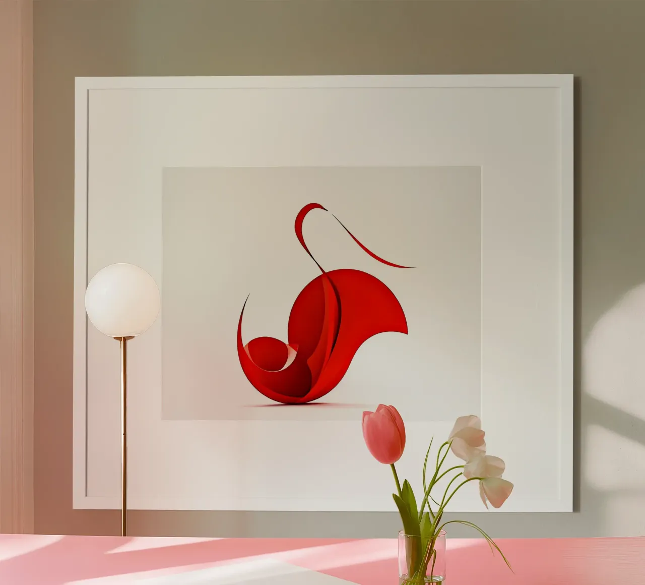 Abstract1421 Poster mit Holzrahmen von WALLART-Peter Lorenz