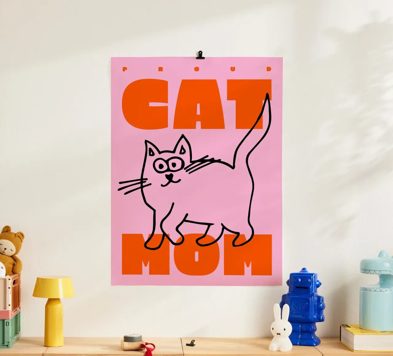 Mamma gatto orgogliosa I carta hahnemühle da Bureau Purpur