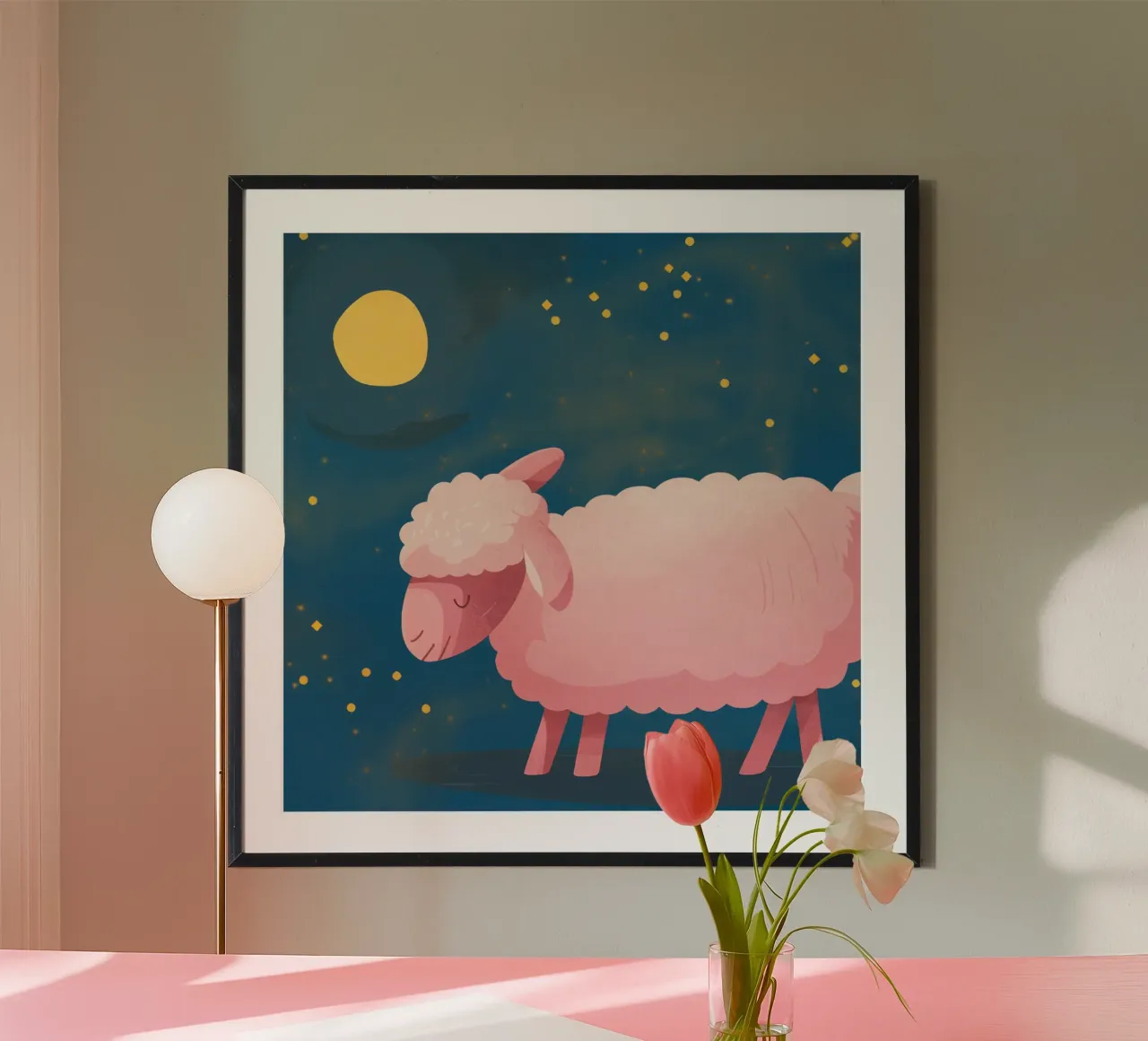 Starry Sheep Night poster by Timeless Huse