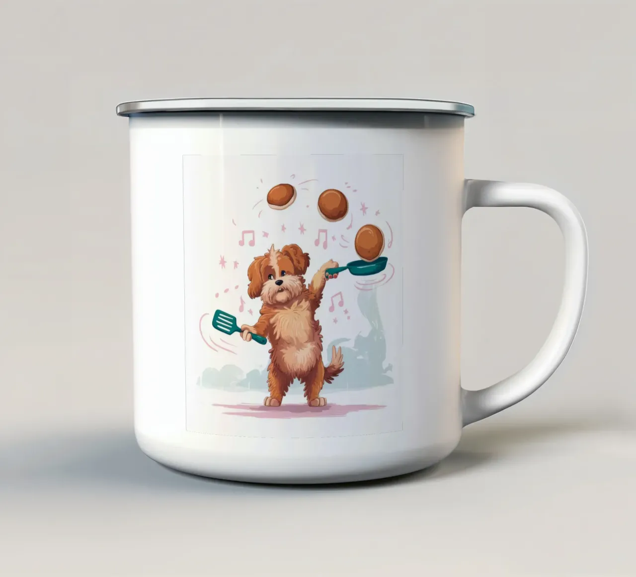 Divertimento da cucciolo giocoliere tazza in smalto da Timeless Huse