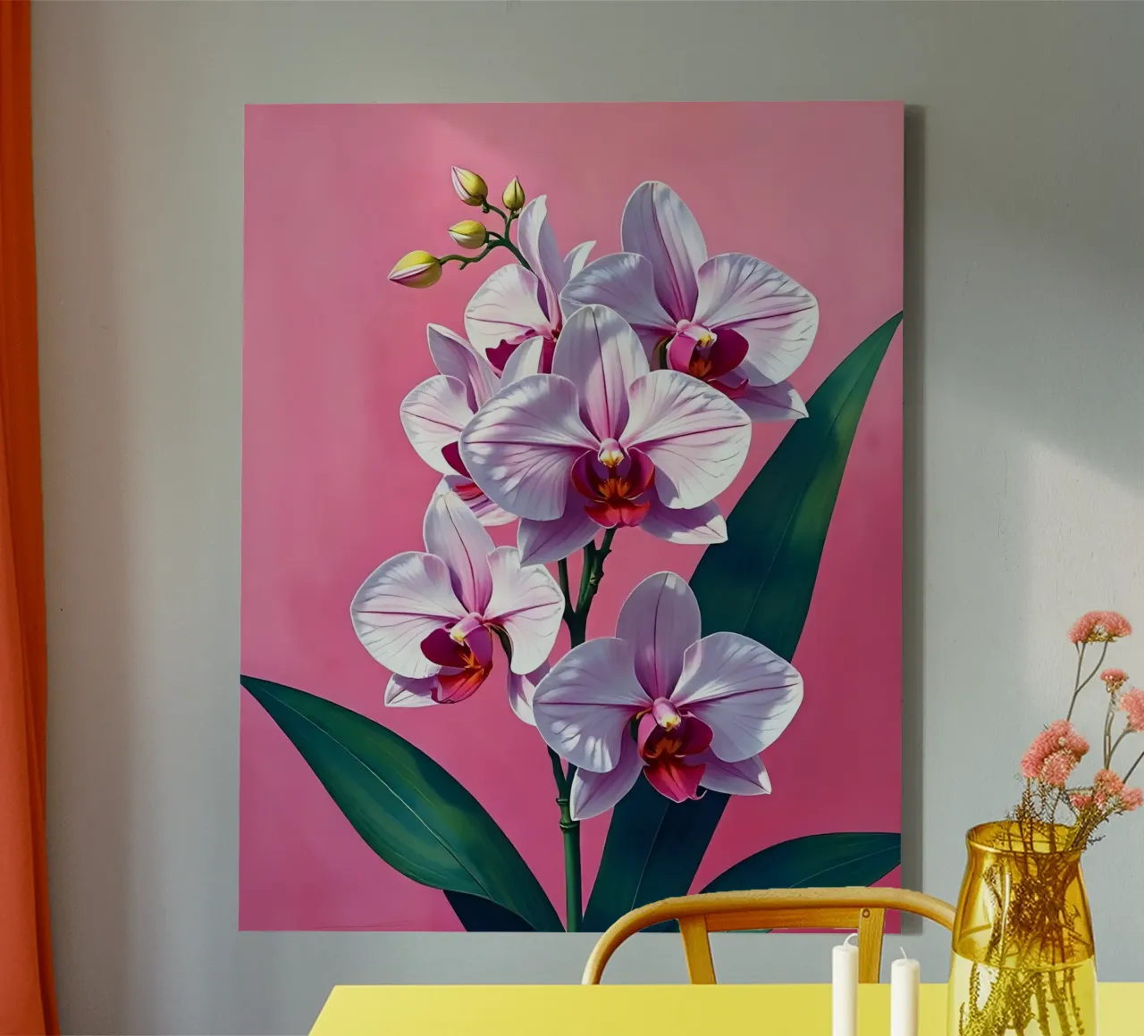Stile_orchidea_C_5 tela con Cornice a cassetta da Farb- und Blütenzauber by LK