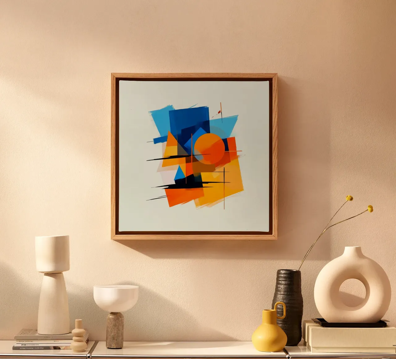 F.Geometric1109 tela con Cornice a cassetta da WALLART-Peter Lorenz