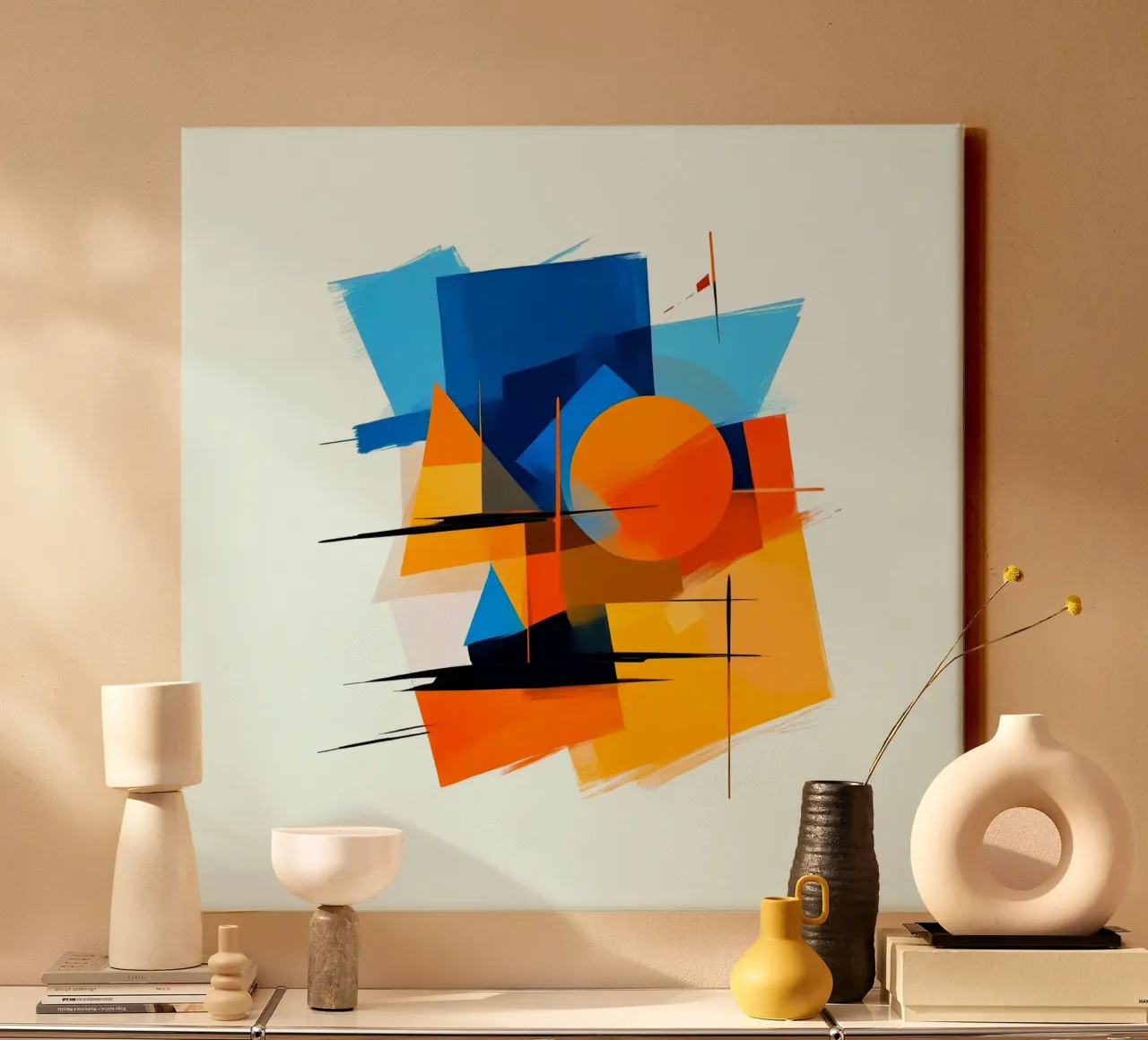 F.Geometric1109 tela con Cornice a cassetta da WALLART-Peter Lorenz