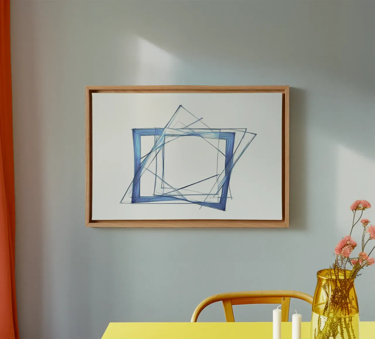 F.Geometric1021 tela con Cornice a cassetta da WALLART-Peter Lorenz