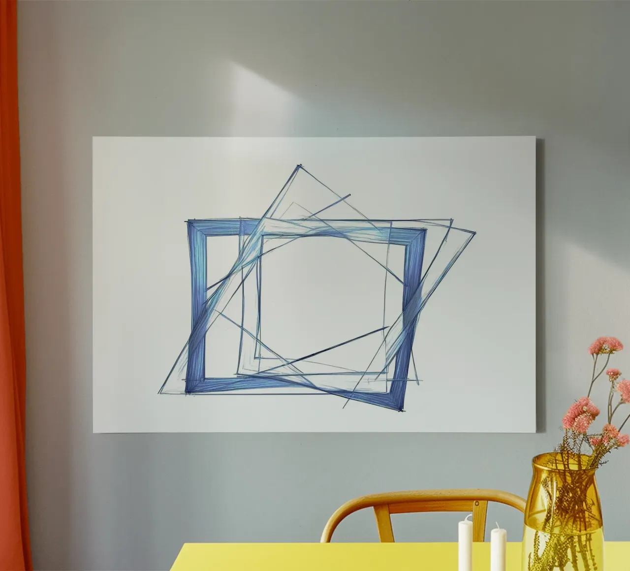F.Geometric1021 tela con Cornice a cassetta da WALLART-Peter Lorenz