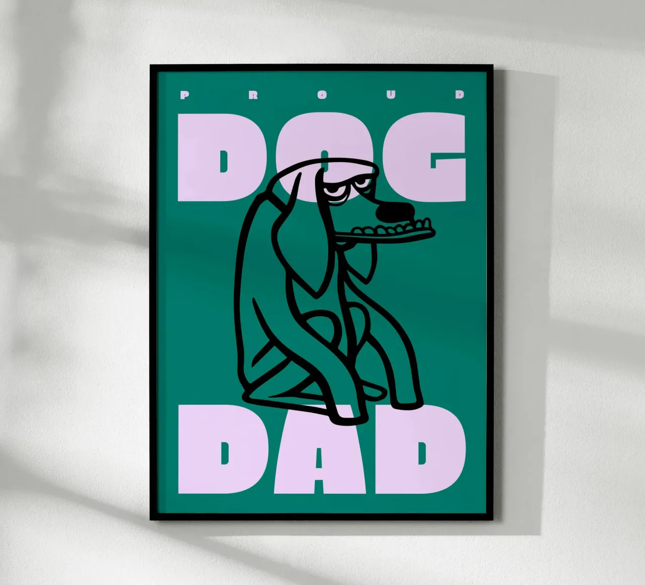 Orgoglioso papà di un cane poster con telaio in legno da Bureau Purpur