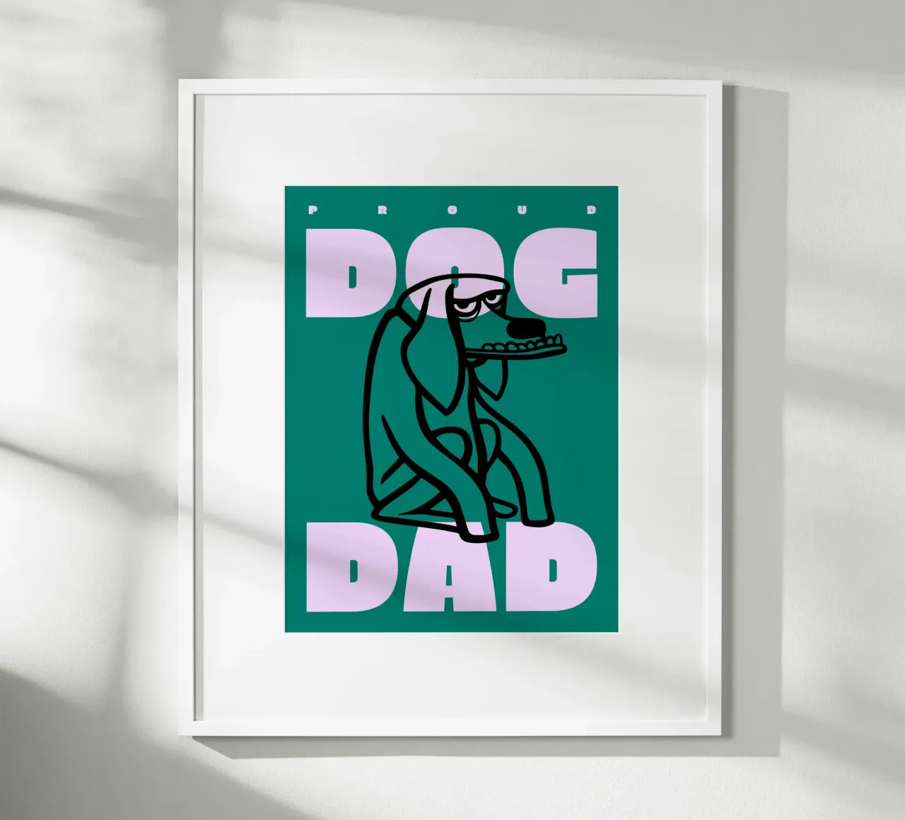 Orgoglioso papà di un cane poster con telaio in legno da Bureau Purpur