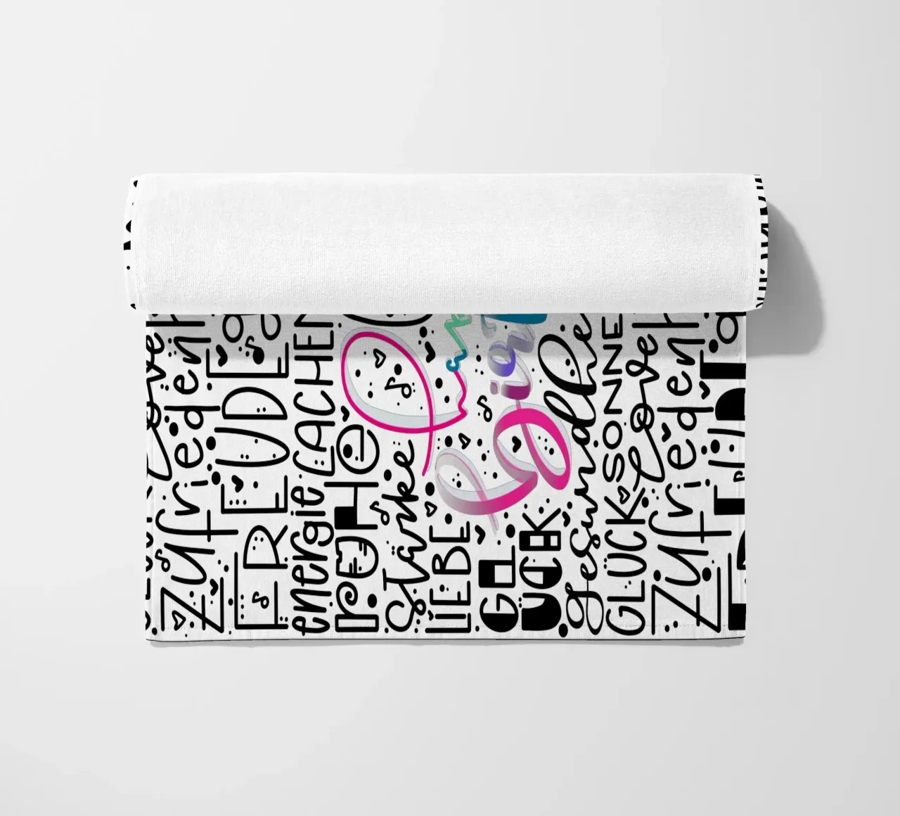 Poster Happy Birthday – Handlettering Print Regenbogenfarben telo mare da LIMITED EDITION LETTERS