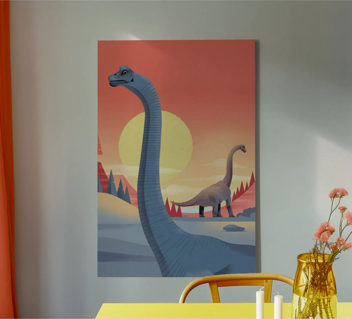 Brachiosaurus canvas van Dieter Braun