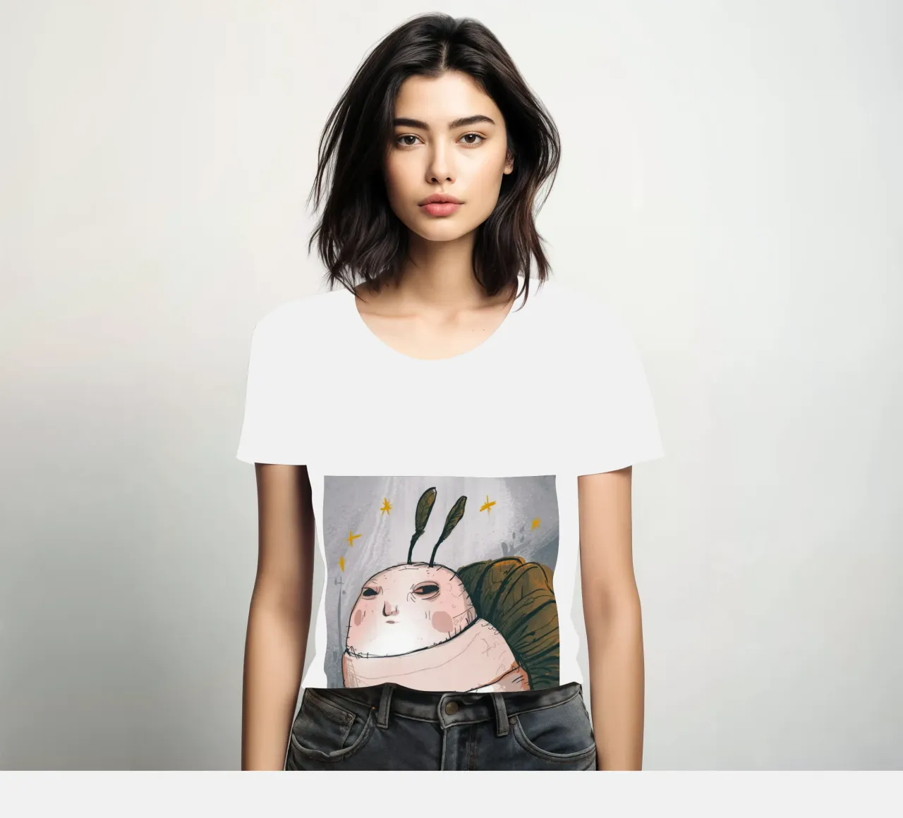 Pensées grincheuses sur les nuages t-shirt ajusté pour femmes de Timeless Huse