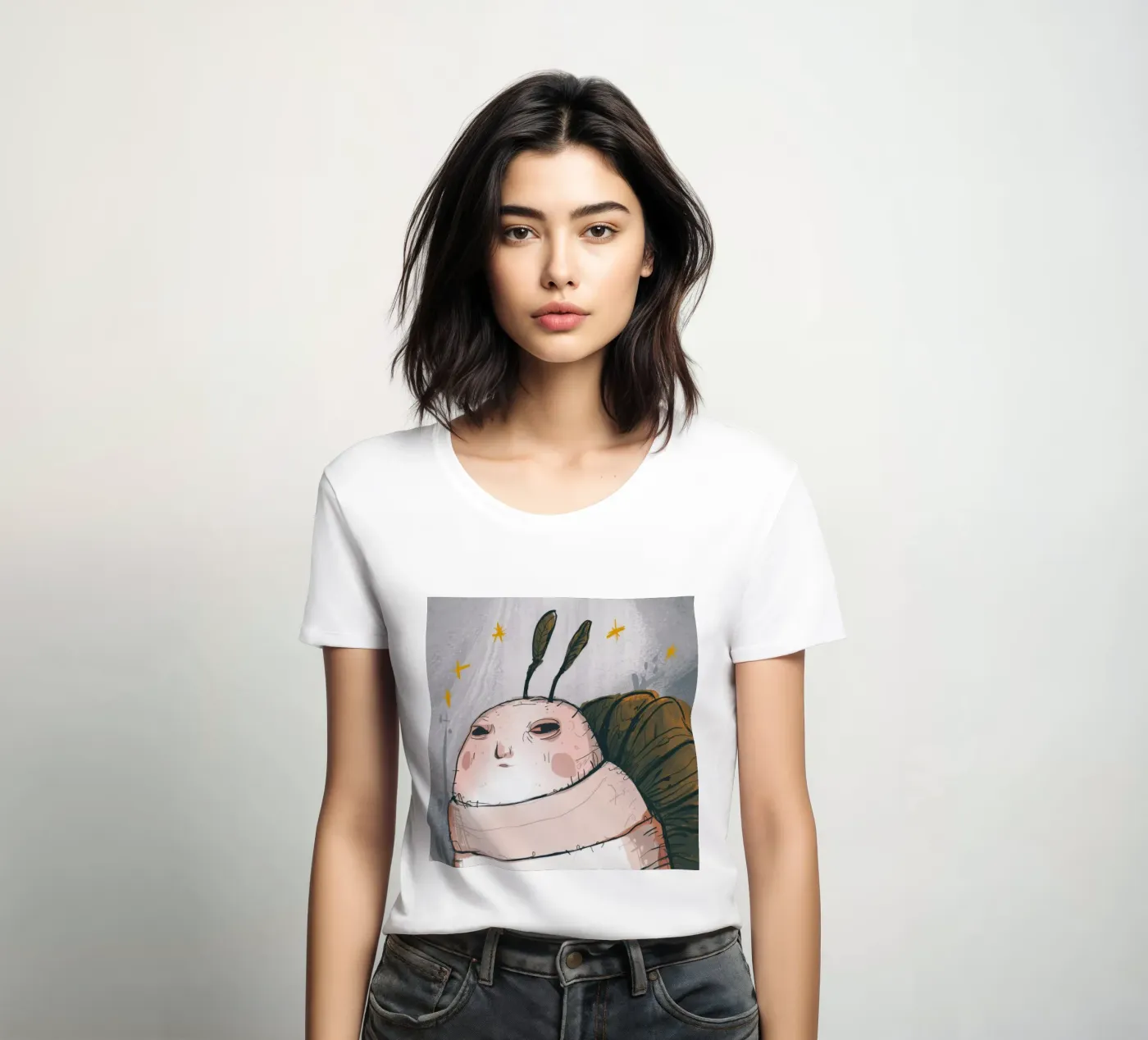 Pensées grincheuses sur les nuages t-shirt ajusté pour femmes de Timeless Huse