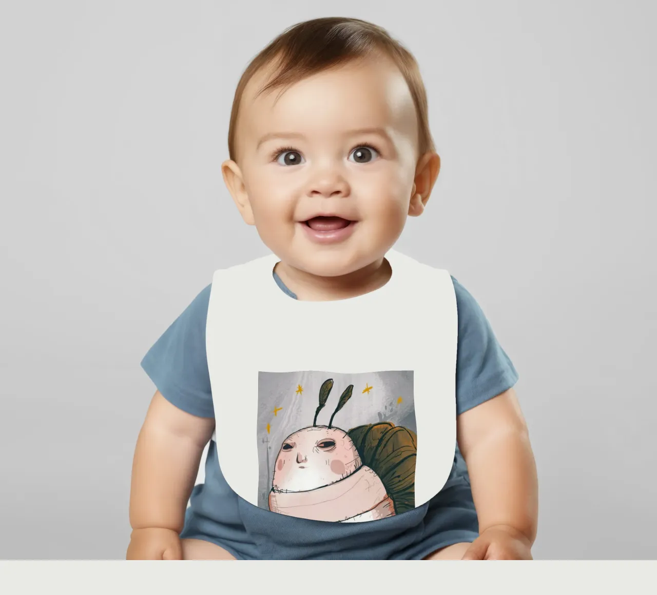 Grumpy Cloud Thoughts baby bib by Timeless Huse