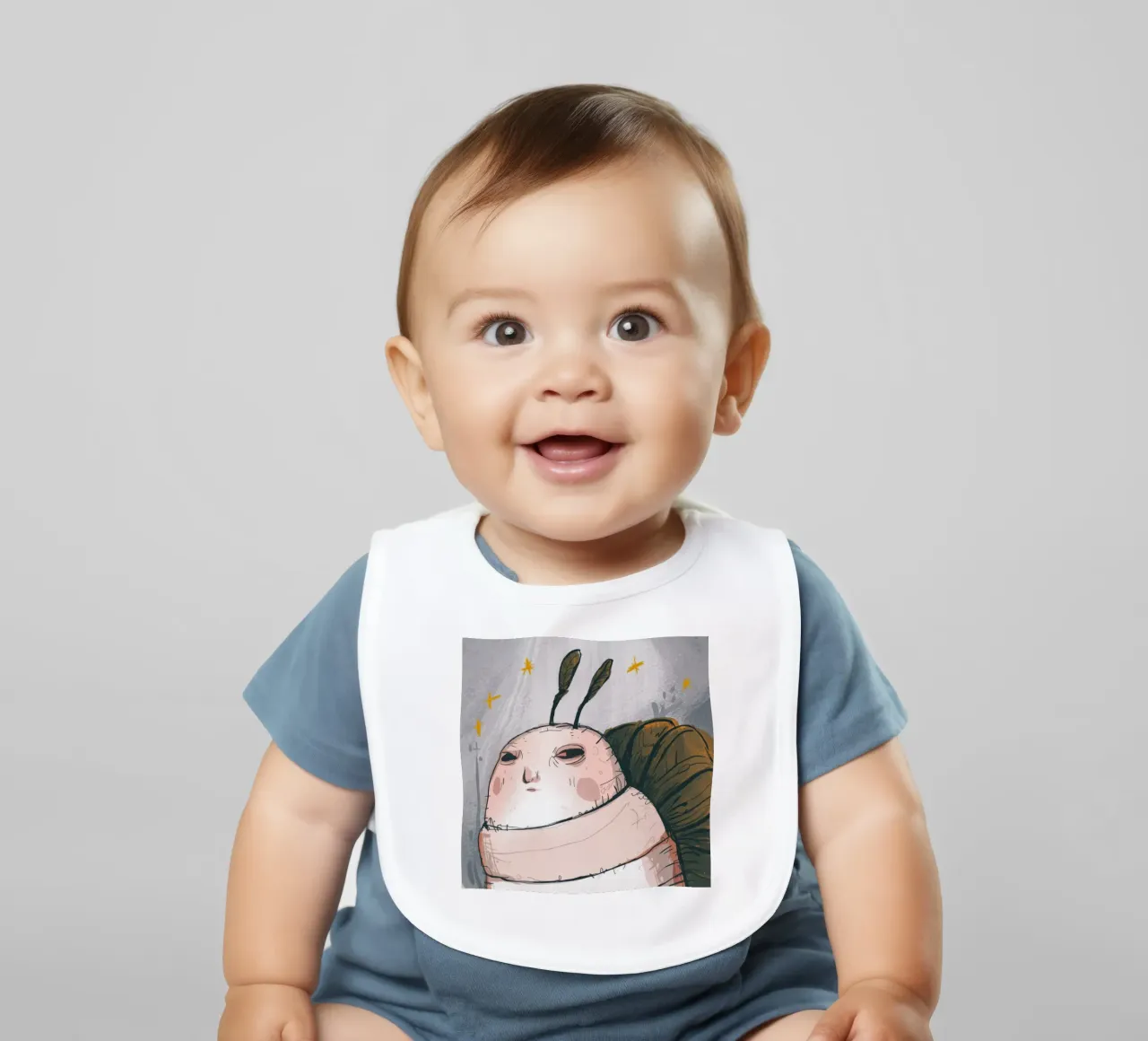 Grumpy Cloud Thoughts baby bib by Timeless Huse