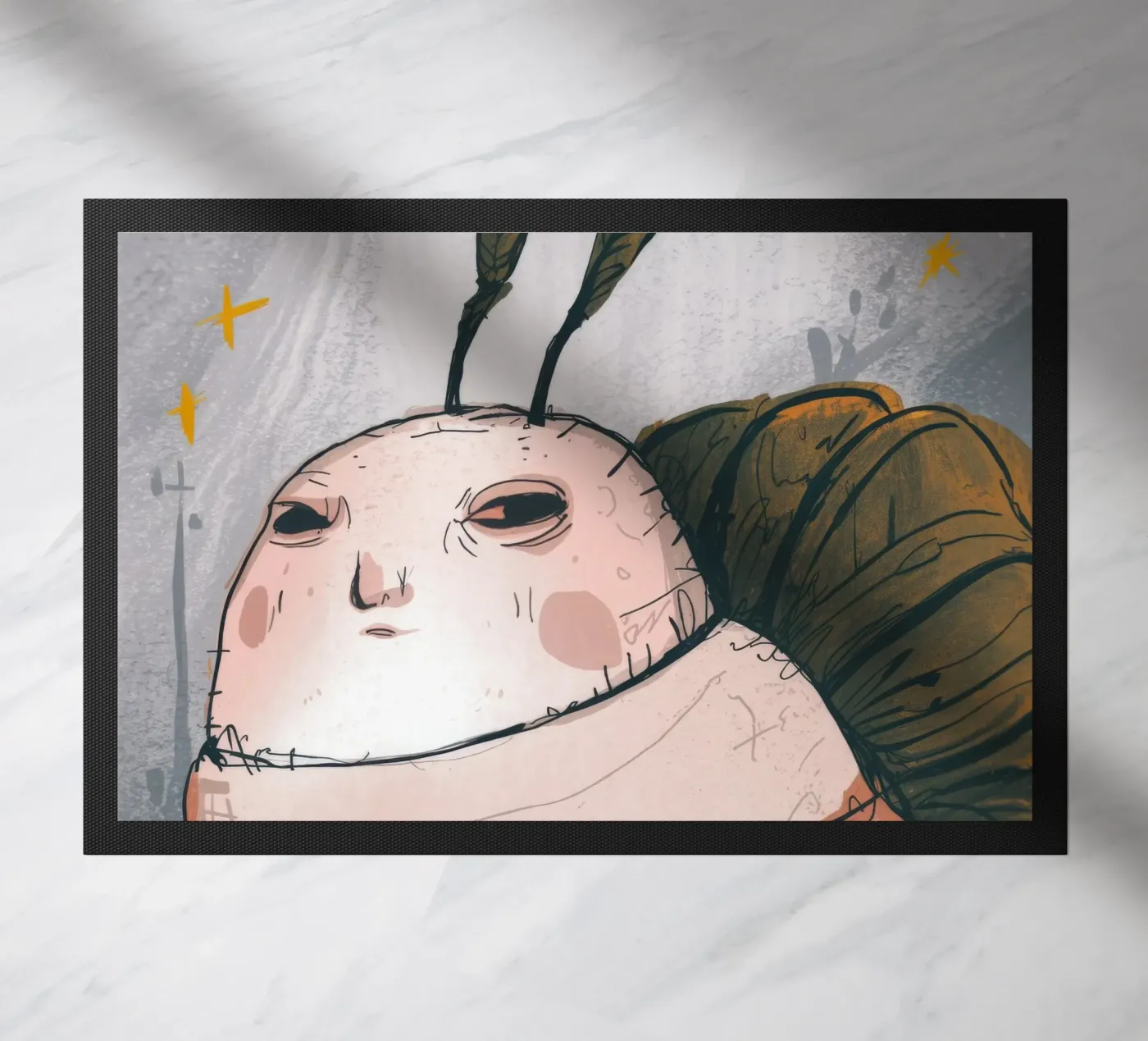 Pensées grincheuses sur les nuages paillasson de Timeless Huse