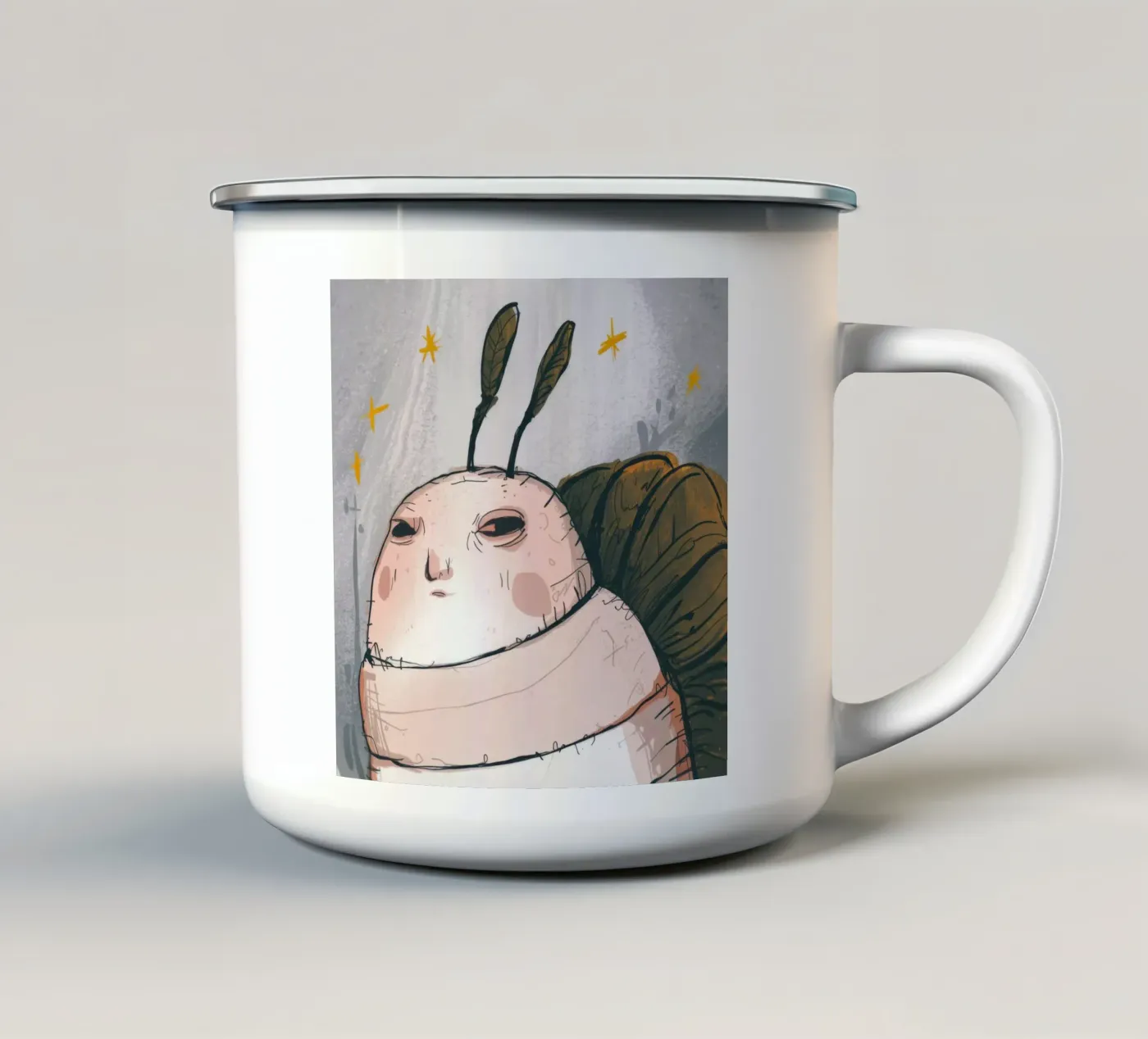 Grumpy Cloud Thoughts enamel mug by Timeless Huse