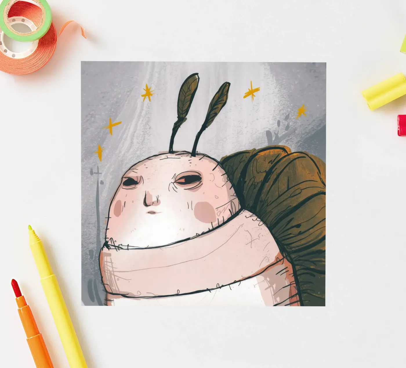 Grumpy wolk gedachten sticker van Timeless Huse