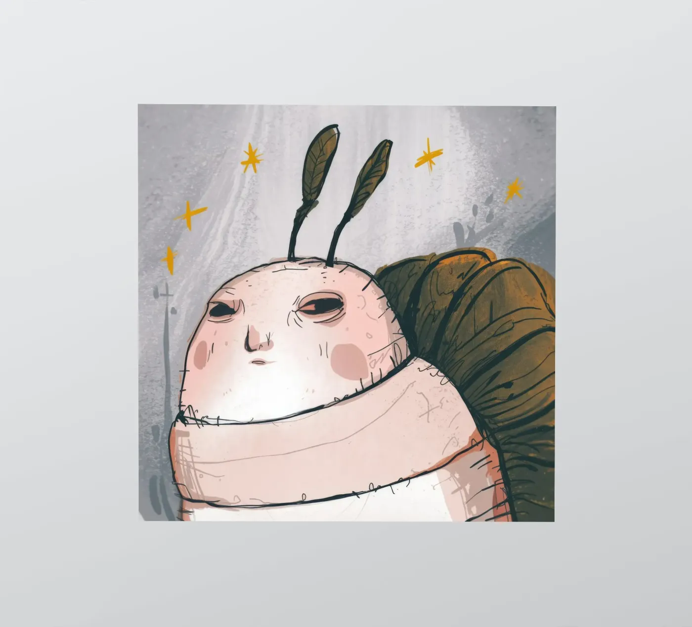 Grumpy wolk gedachten sticker van Timeless Huse