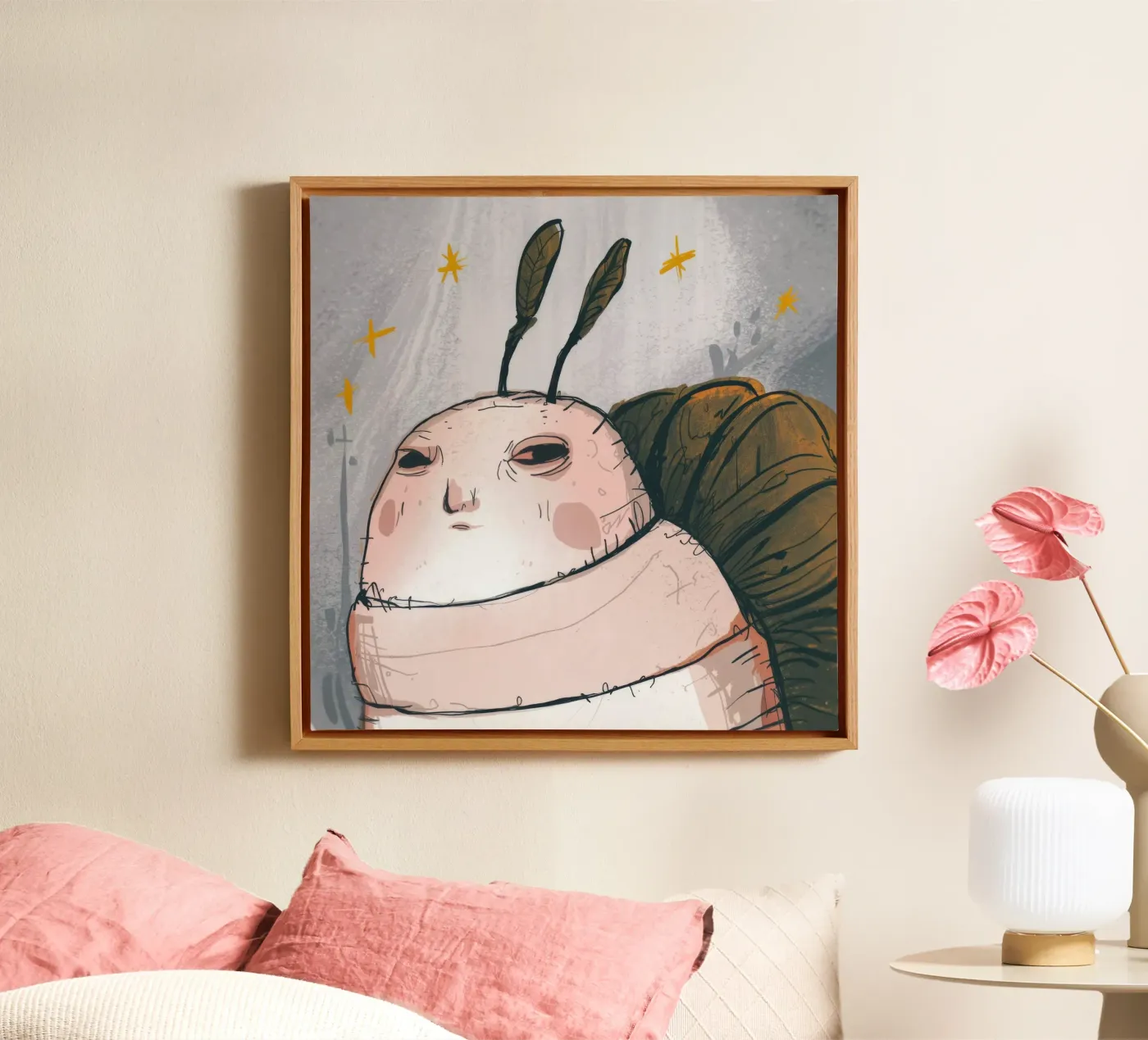 Grumpy wolk gedachten canvas van Timeless Huse