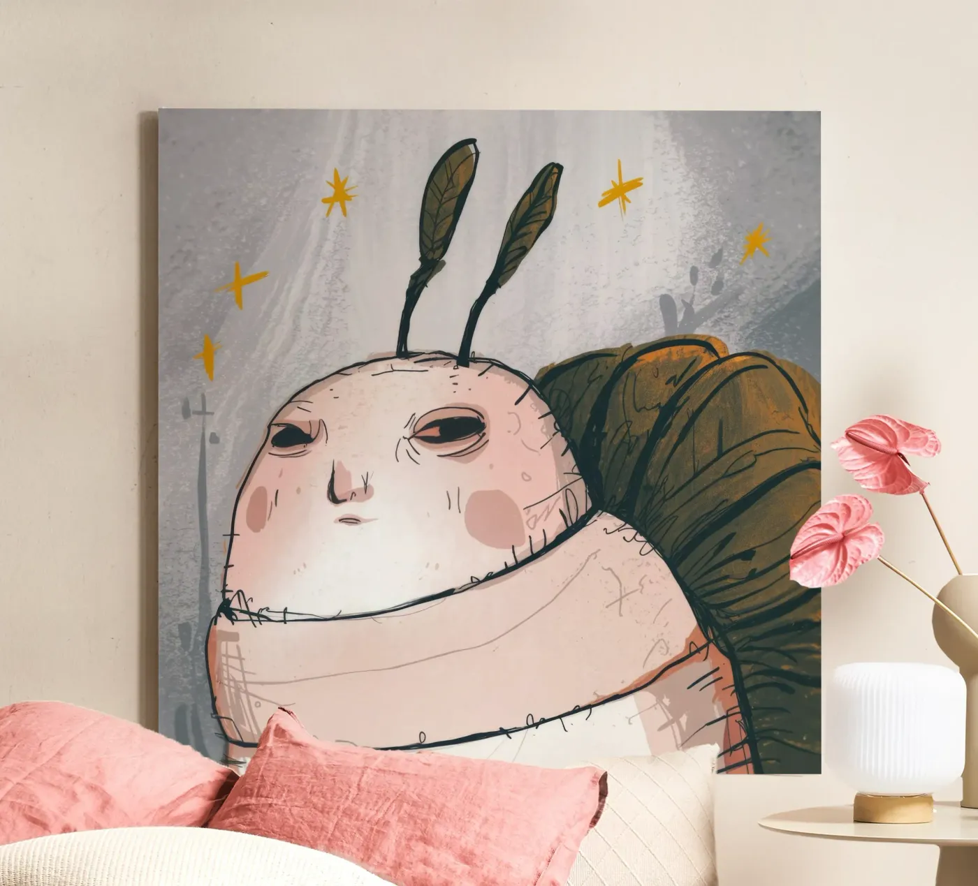 Grumpy wolk gedachten canvas van Timeless Huse