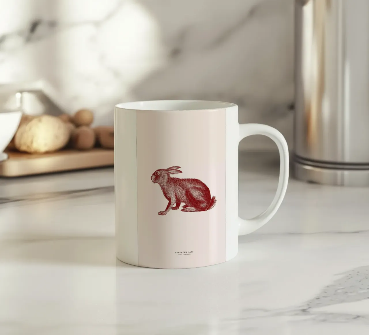 European Hare II tazza in ceramica da Flora & Fauna
