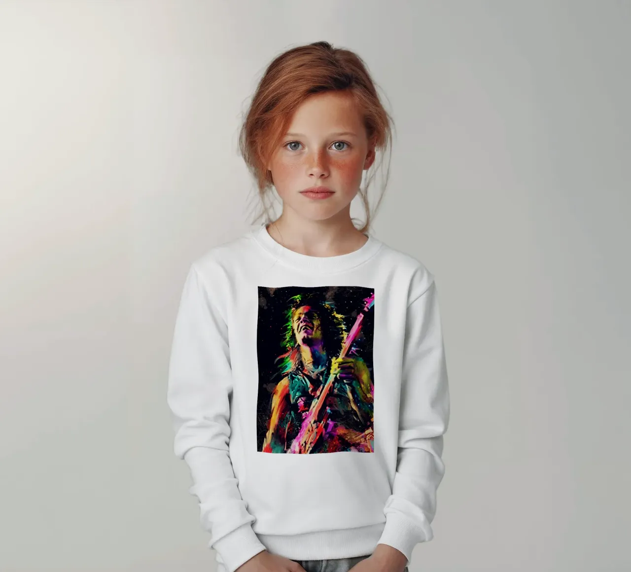 Eddie Van Halen astratto colorato pop art felpa bambino da Hantamrata