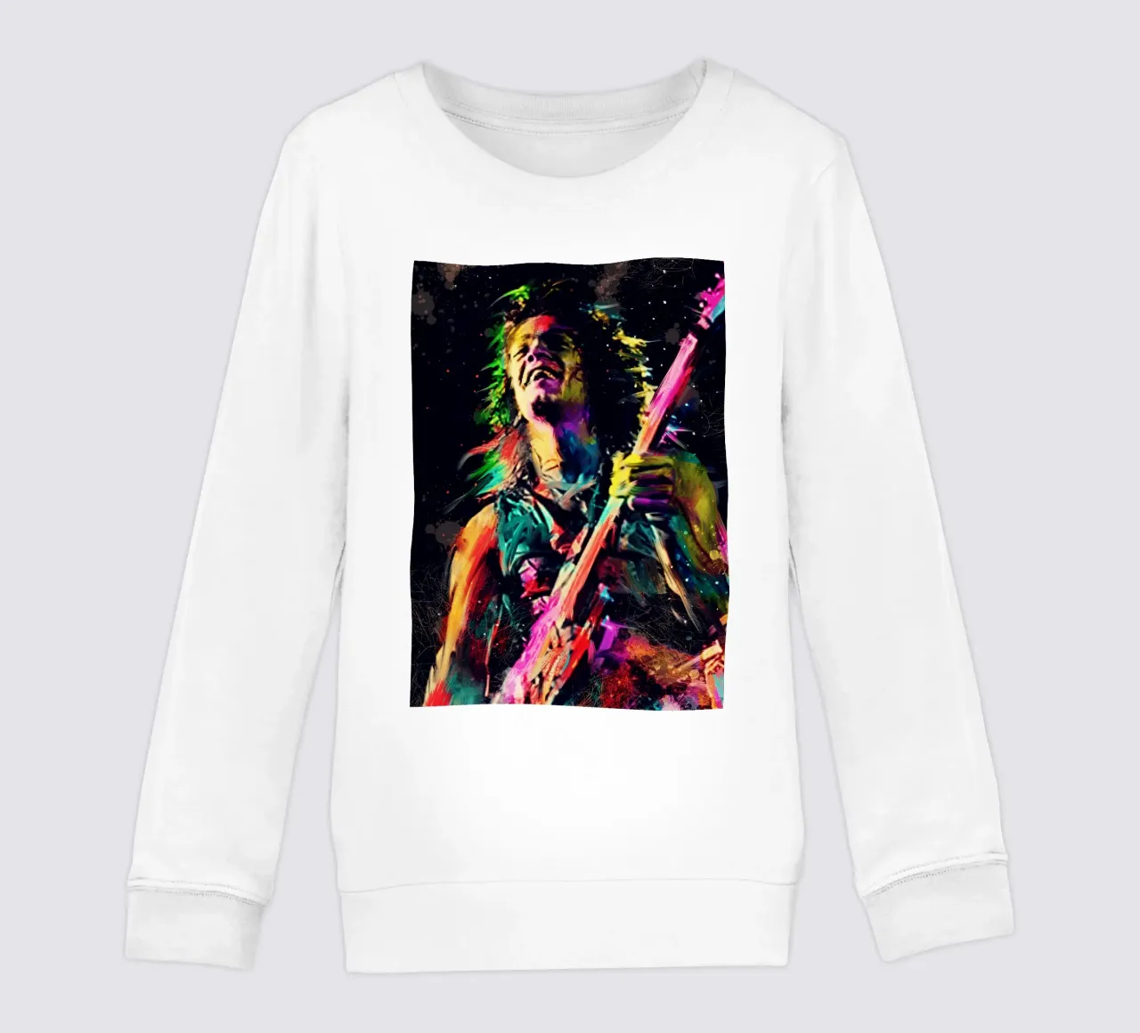Eddie Van Halen astratto colorato pop art felpa bambino da Hantamrata