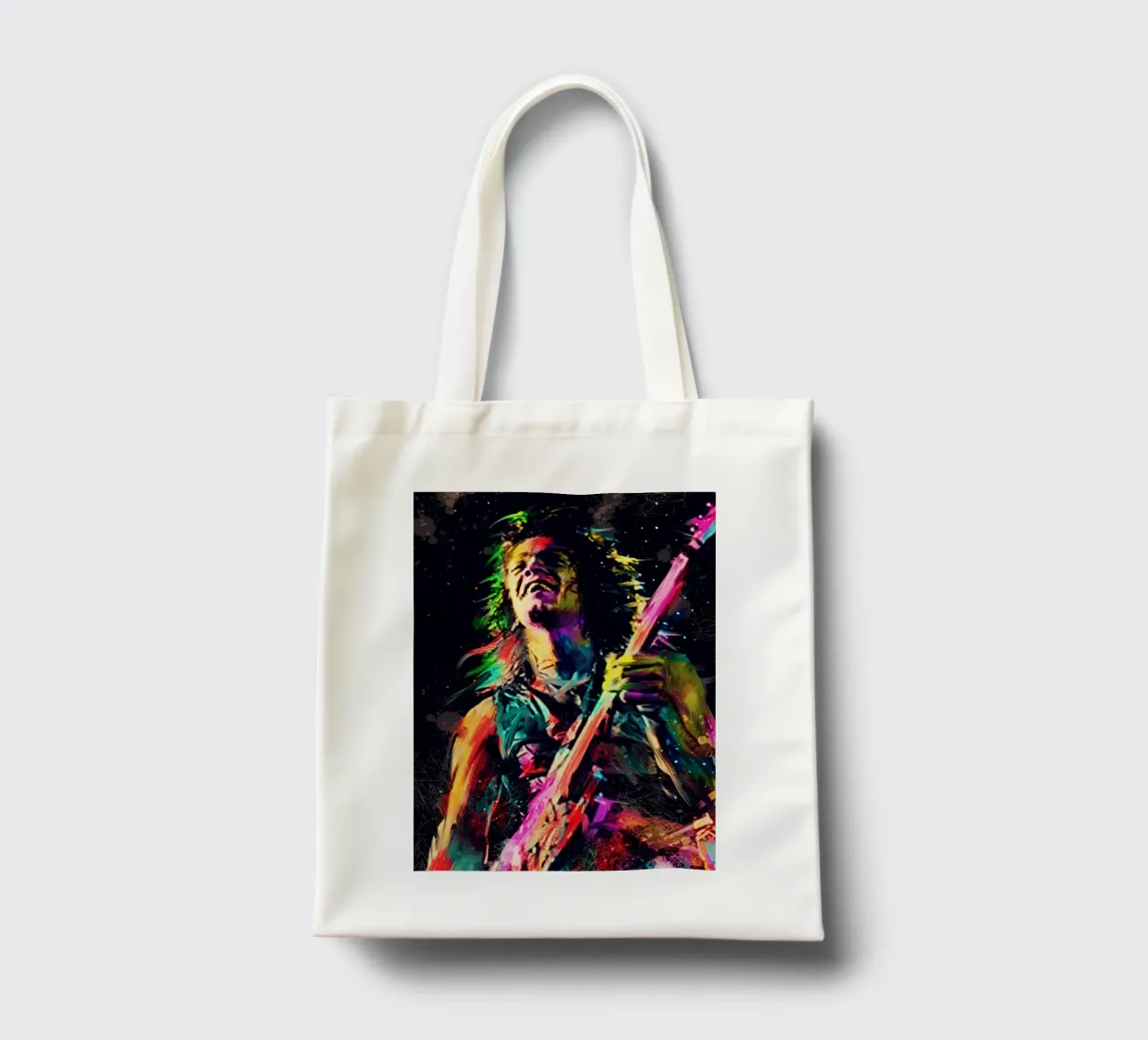 Eddie Van Halen astratto colorato pop art borsa in juta da Hantamrata