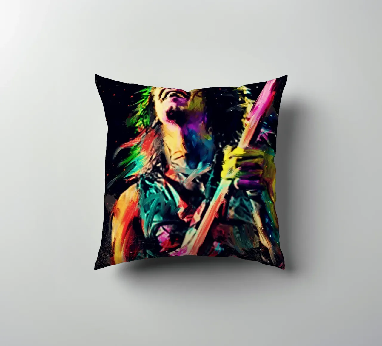 Eddie Van Halen astratto colorato pop art cuscino da Hantamrata