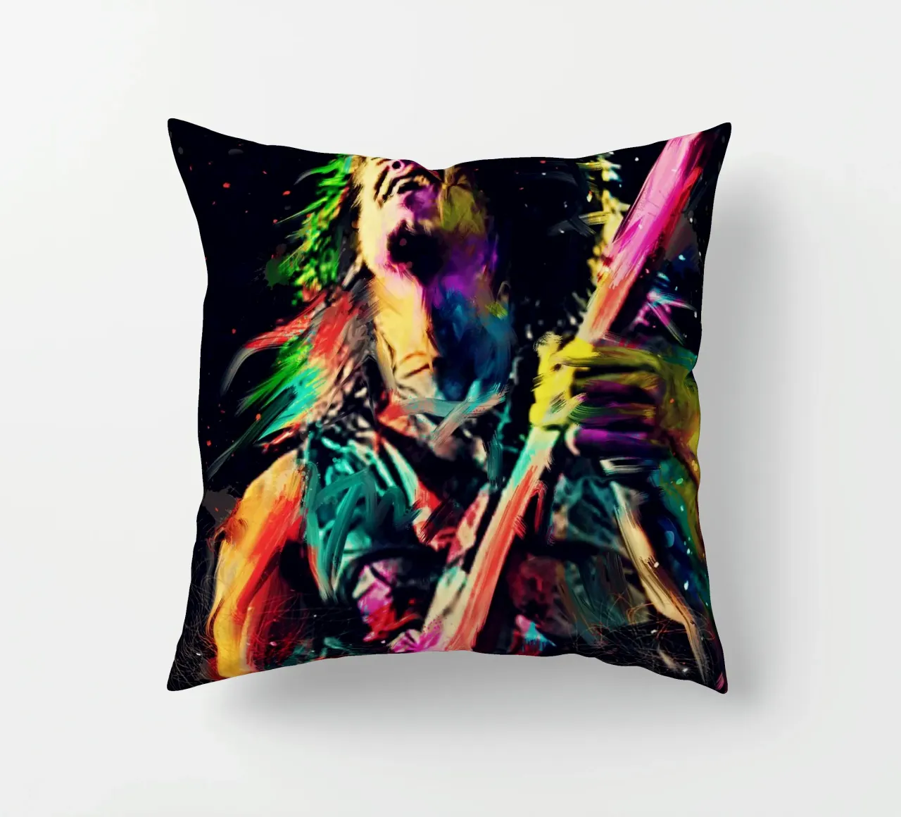 Eddie Van Halen astratto colorato pop art cuscino da Hantamrata