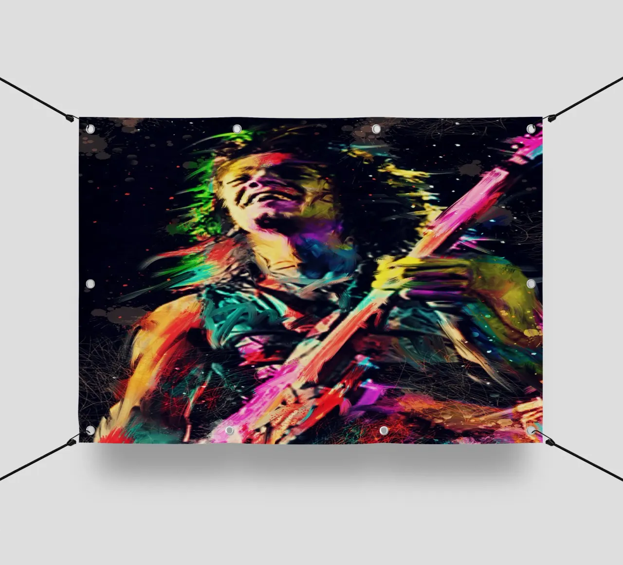 Eddie Van Halen astratto colorato pop art telo in pvc da Hantamrata