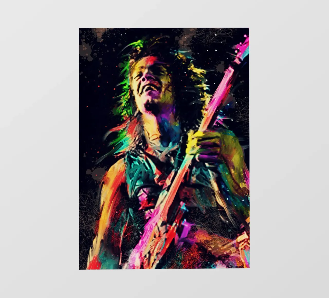 Eddie Van Halen astratto colorato pop art telo in pvc da Hantamrata