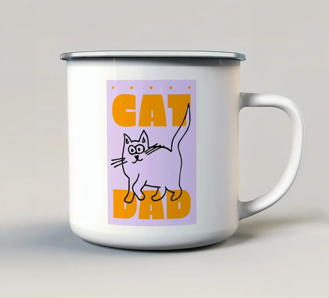 Papà gatto orgoglioso I tazza in smalto da Bureau Purpur